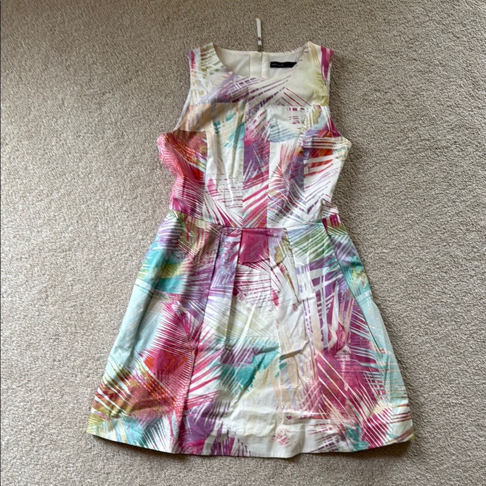 Karen Millen Pink and Blue Sleeveless Midi Dress